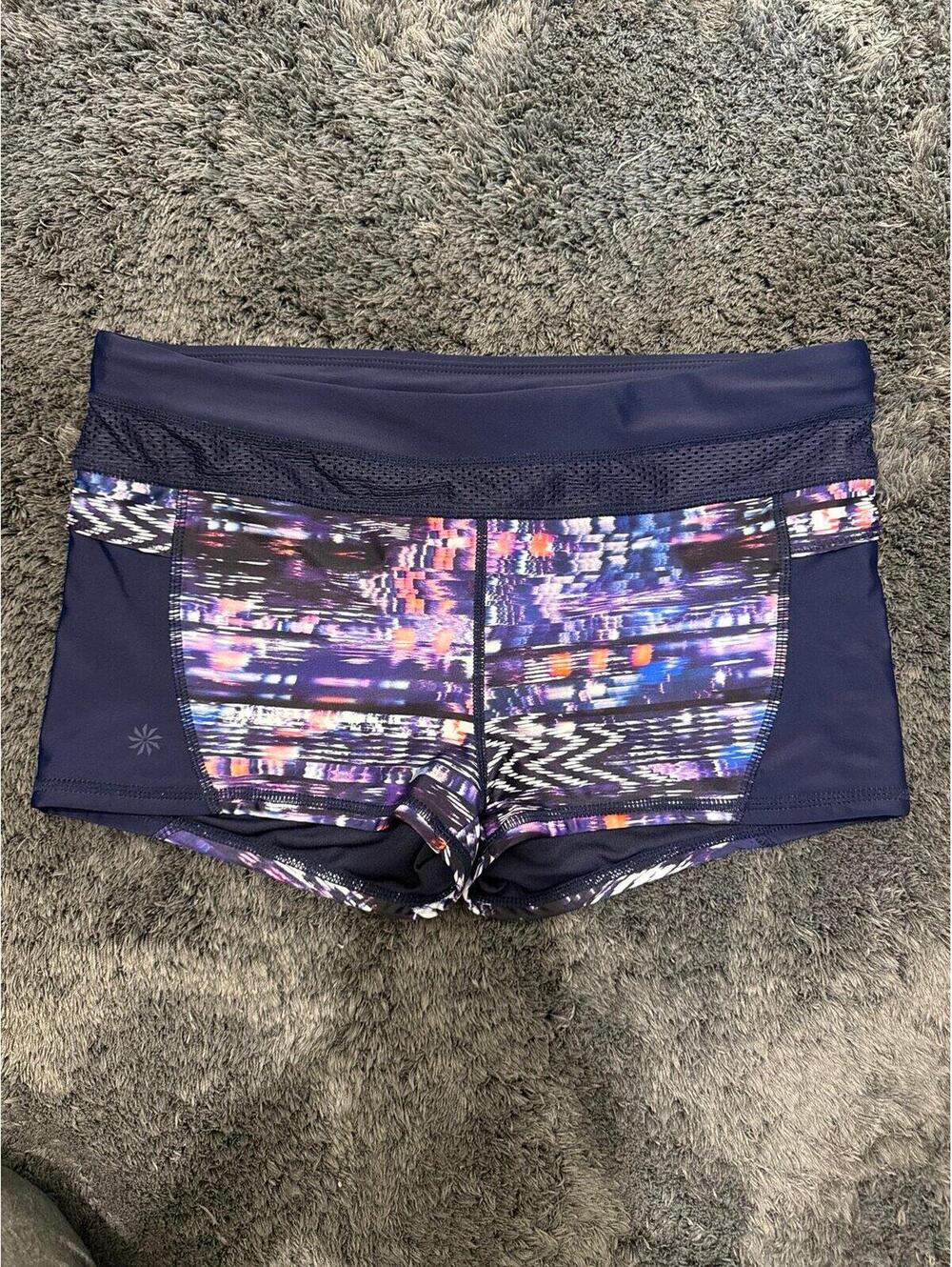 Athleta Women's Medium Navy Blue and Multi-Color Athletic Shorts